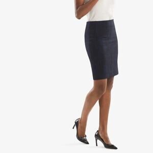 MM Lafleur The Noho Skirt Brush Jacquard Pencil Straight Fit 0 Blue/Black